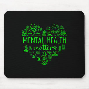 Green Floral Wildblume Mental Health Awareness S Mousepad