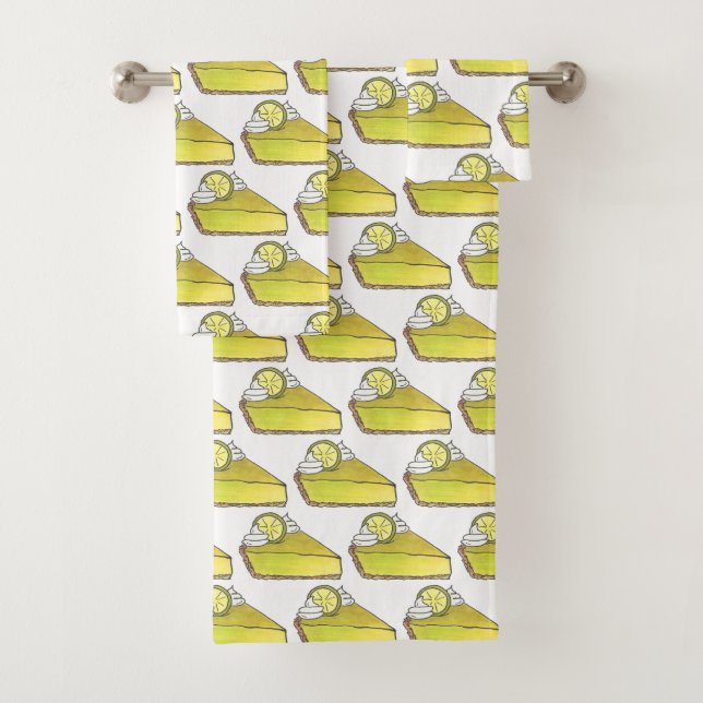 Green Florida Key Limon Pie Slice Feinschmecker Badhandtuch Set (Insitu)