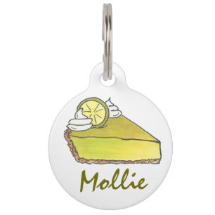 Green Florida Key Limon Pie Slice Food Hund Tag Haustiermarke