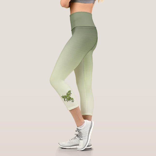 Green Flying Dragon Capri Leggings (Links)