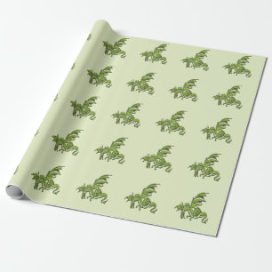 Green Flying Dragon Geschenkpapier