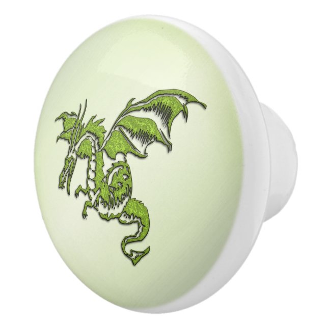 Green Flying Dragon Keramikknauf (Rechts)