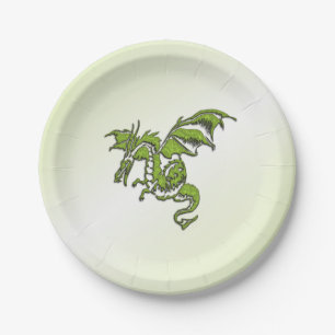 Green Flying Dragon Pappteller