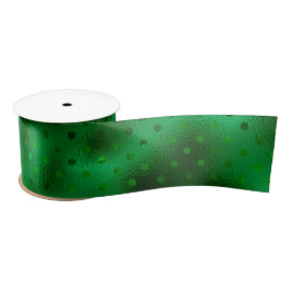 Green Foil Polka Dot Satinband