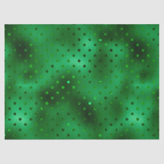 Green Foil Polka Dot Seidenpapier (Vorderseite)