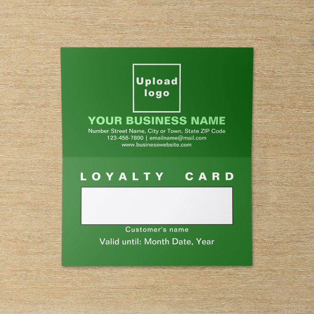 Green Folded Loyalty Card für Unternehmen Treuekarte (Business green folded loyalty card.)