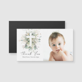 Green Foliage Baptism Foto Vielen Dank Magnetic Magnetkarte