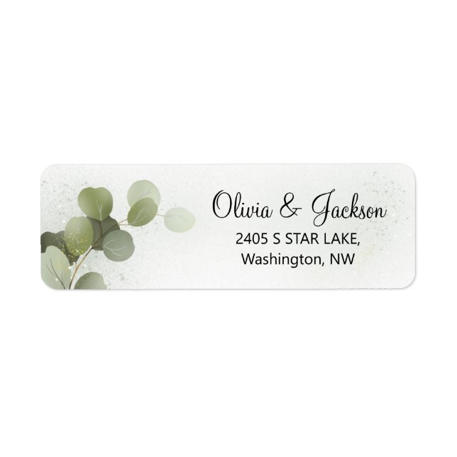 Green Foliage Eucalyptus Return Address Label (Vorne)