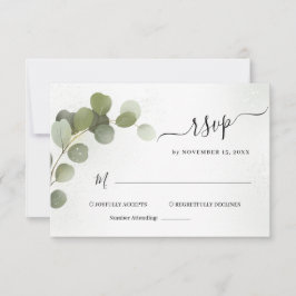 Green Foliage Eucalyptus RSVP Card Karte