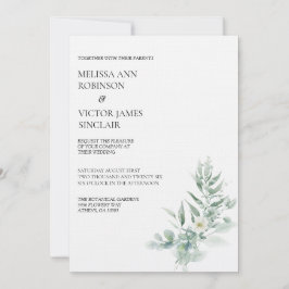 Green Foliage Wedding Invitation Einladung