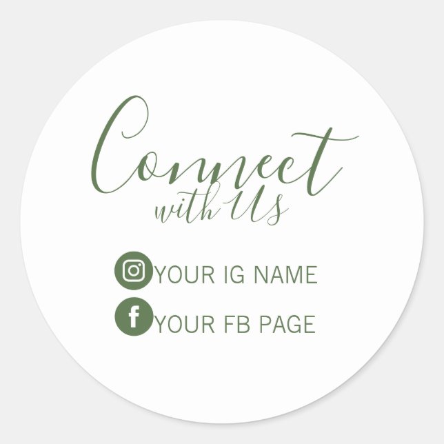 Green-Follow-Startsatz und Facebook-Paketaufkleber Runder Aufkleber (Vorderseite)