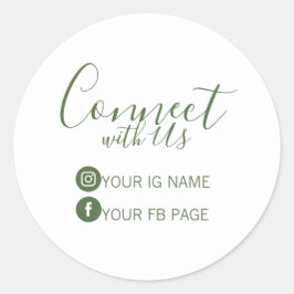 Green-Follow-Startsatz und Facebook-Paketaufkleber Runder Aufkleber