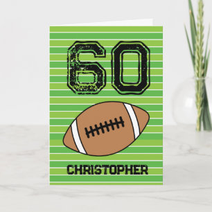 Green Football 60. Geburtstagskarte Karte
