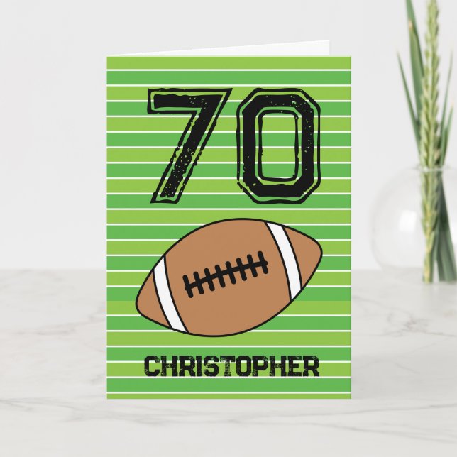 Green Football 70. Geburtstagskarte Karte (Vorderseite)