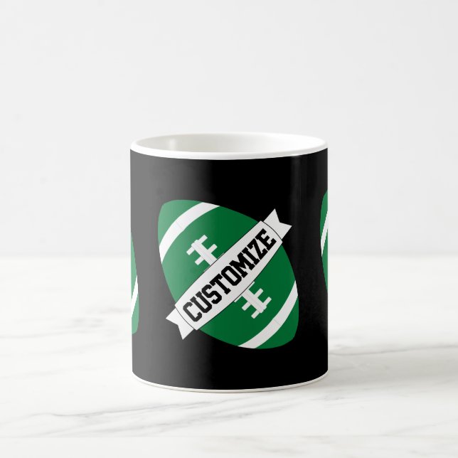 Green Football Coach / Fan Custom Team Name Sports Tasse (Mittel)