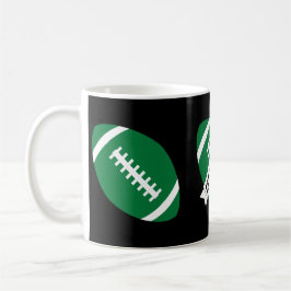 Green Football Coach / Fan Custom Team Name Sports Tasse
