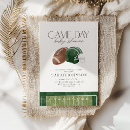 Green Football Game Day Baby Shower Invitation Einladung