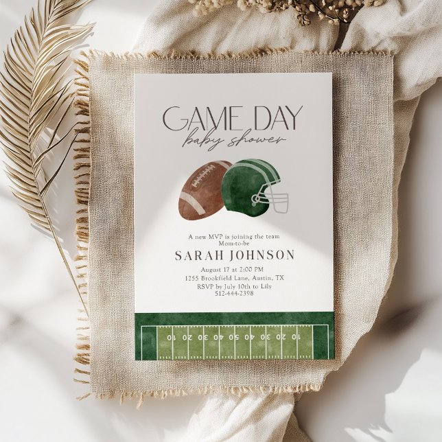 Green Football Game Day Baby Shower Invitation  Einladung (Von Creator hochgeladen)