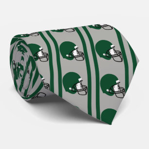 Green Football Helm auf Grau/Silver Necktie Krawatte