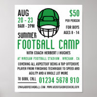 Green Football Helm, Fußball Camp Werbung