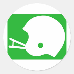 Green Football Helm Logo Runder Aufkleber