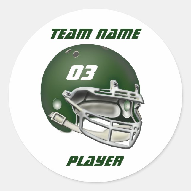 Green Football Helm Sticker (Vorderseite)