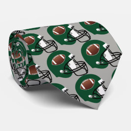 Green Football Helmet Football Grau Necktie Krawatte