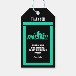 Green Football Player Girl, Birthday Girl Team Geschenkanhänger