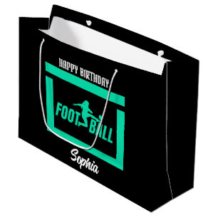 Green Football Player Girl, Birthday Girl Team Große Geschenktüte
