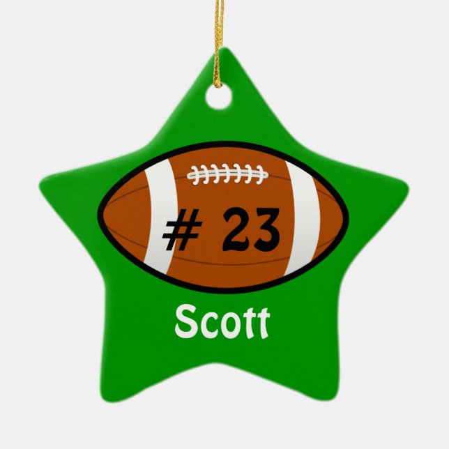Green Football Star Ornament (Vorne)