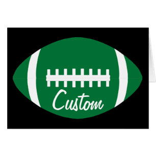 Green Football Team Party Custom Text Greeticard