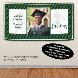 Green Football Themed Foto Abschluss Banner