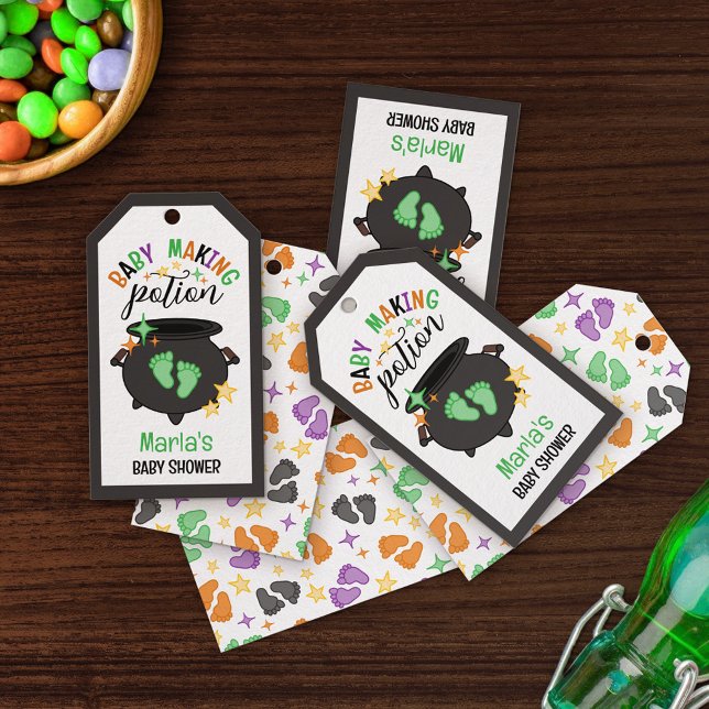 Green Footprint Hexe Cauldron Baby Making Potion Geschenkanhänger (Von Creator hochgeladen)