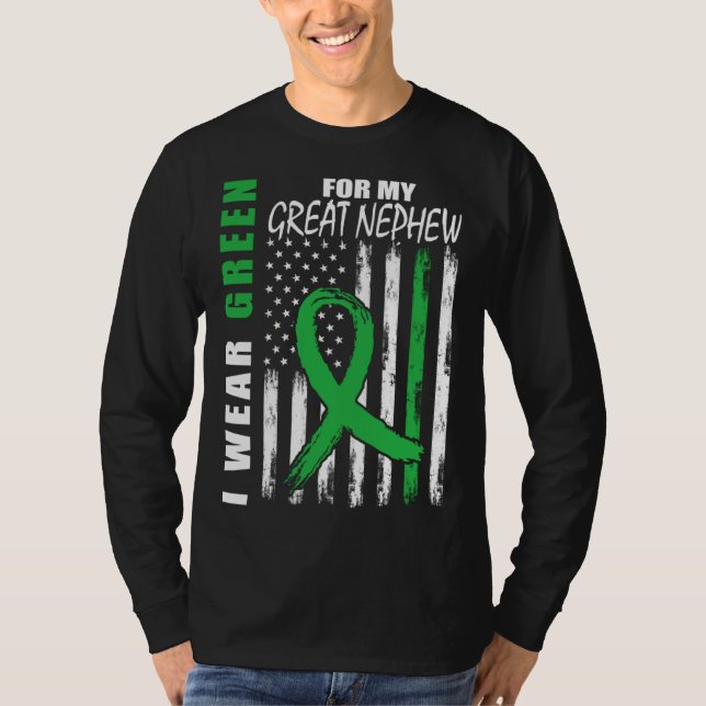 Green For Great Nephew Kidney Disease Awareness Fl T-Shirt (Vorderseite)