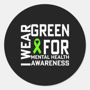 Green for Mental Health Awareness Monat 1 Runder Aufkleber