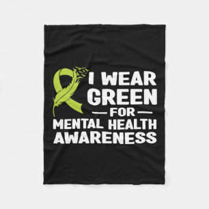 Green for Mental Health Awareness Monat 2024 Fleecedecke