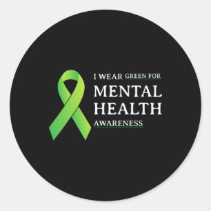 Green for Mental Health Awareness Monat 4 Runder Aufkleber