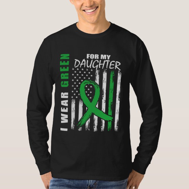 Green For My Daughter Kidney Disease Awareness Fla T-Shirt (Vorderseite)