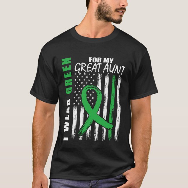 Green For My Great Aunt Kidney Disease Awareness F T-Shirt (Vorderseite)