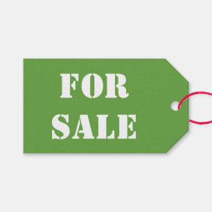 Green for SALE White Typografy bedruckt Geschenkanhänger