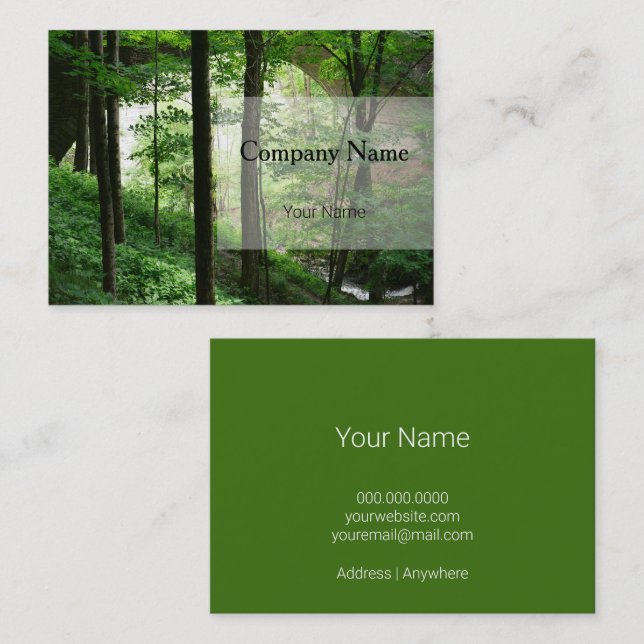 Green Forest Bridge Business Cards Visitenkarte (Vorne/Hinten)