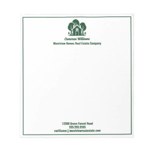 Green Forest House Real Anwesen Company Custom Notizblock