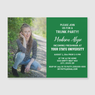 Green Foto Abschluss Uni Trunk Party Magnetkarte