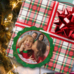 Green Foto Fun Marching Rentiers Ornament Karte