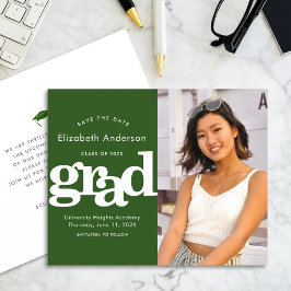 Green Foto Rett Datum Abschluss Einladung