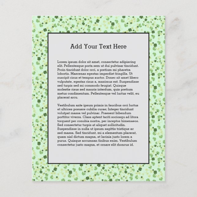 Green Four Leaf Cloues St Patricks Day Flyer (Vorne)