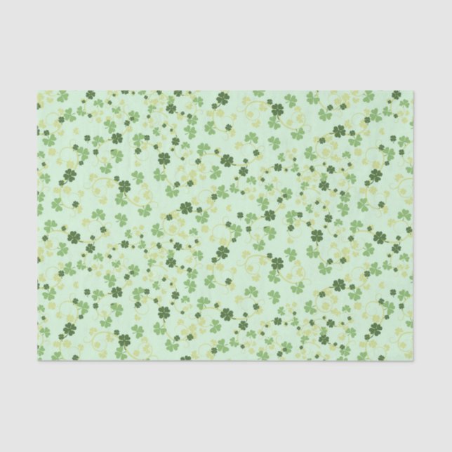 Green Four Leaf Cloues St Patricks Day Seidenpapier (Vorderseite)