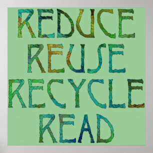 Green Four Rs Print Poster