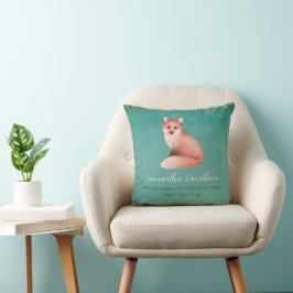 Green Fox Personalisiert Baby Birth Stats Kinderzi Kissen