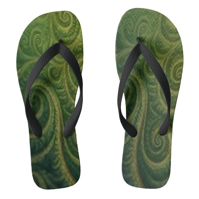 Green Fractal  Flip Flops (Fußbett)